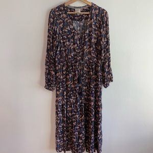 Floral Button Front Maxi Dress